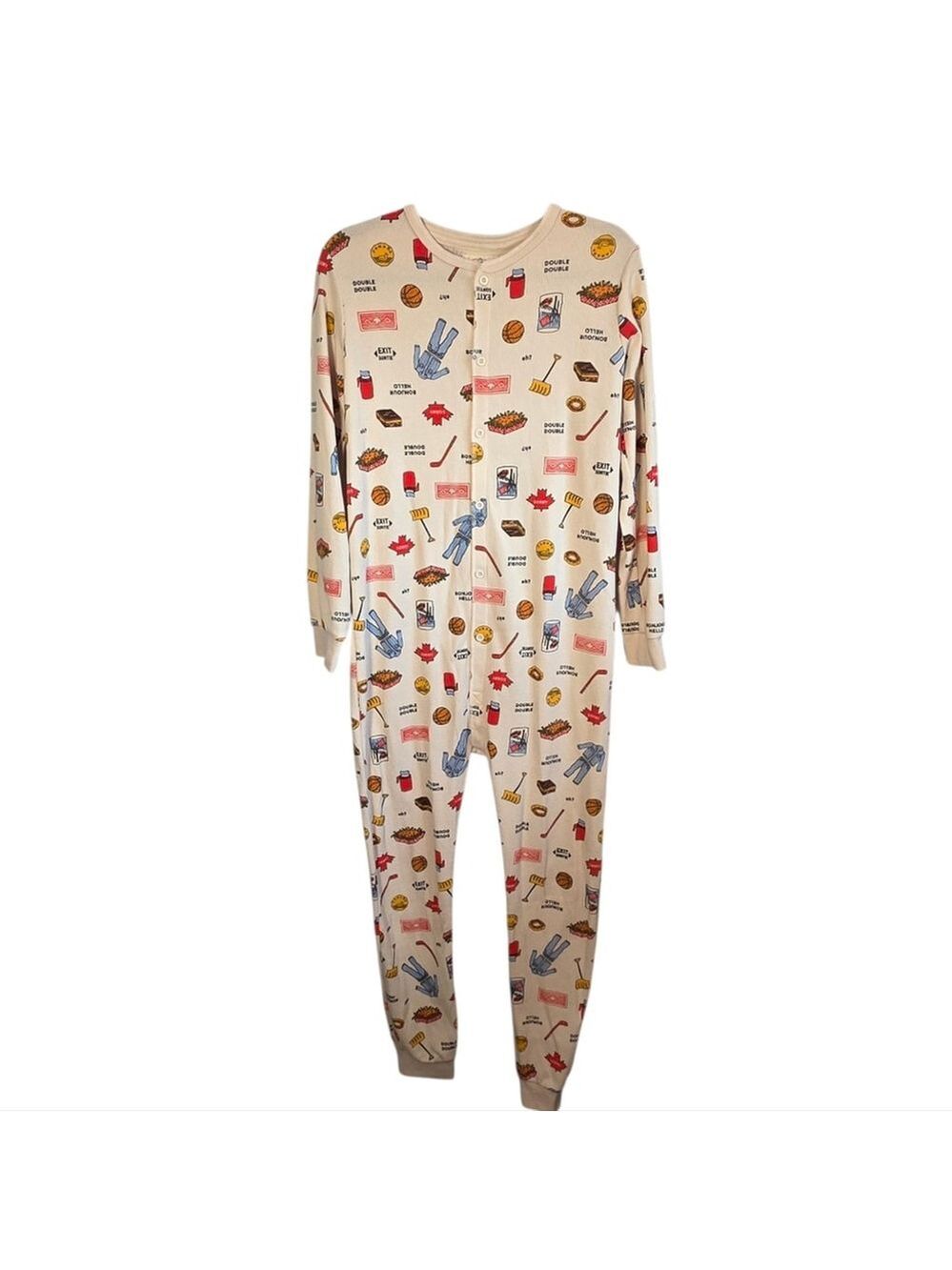 Arborist Thermal Onesie Pajamas Size Small Canadian Print Waffle - Picture 3 of 12